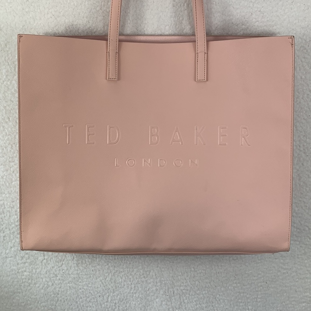 Ted Baker Women’s Large Pink‎ Icon Sukicon Tote Bag Crosshatch PVC Handbag - Picture 3 of 14